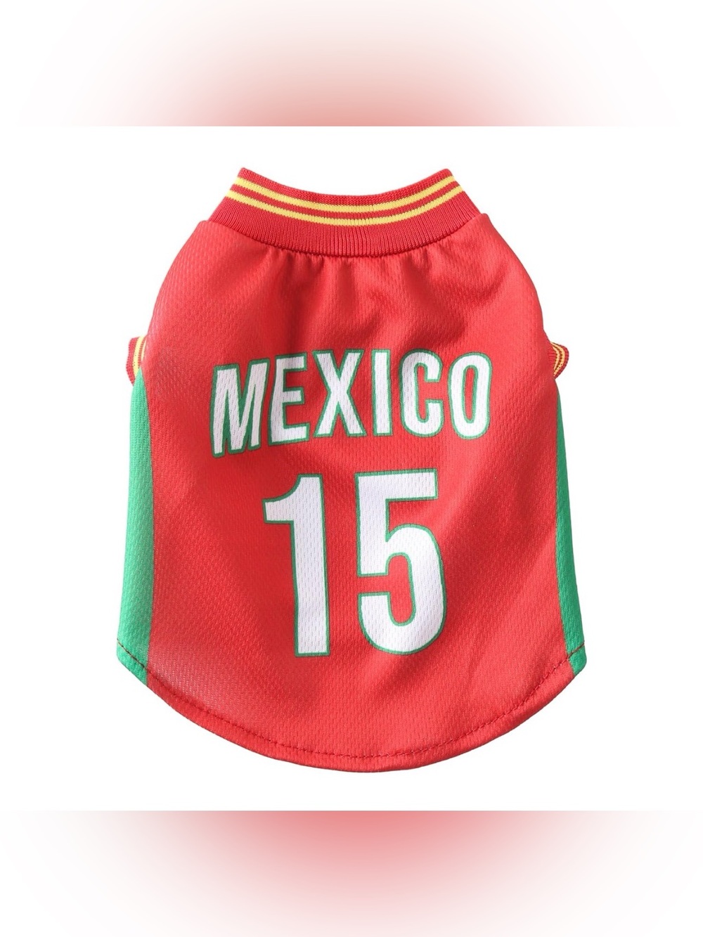 Mexico Pet Dog Soccer Jersey Futbol Costume Cooling Mesh Fabric Sportswear Tee S